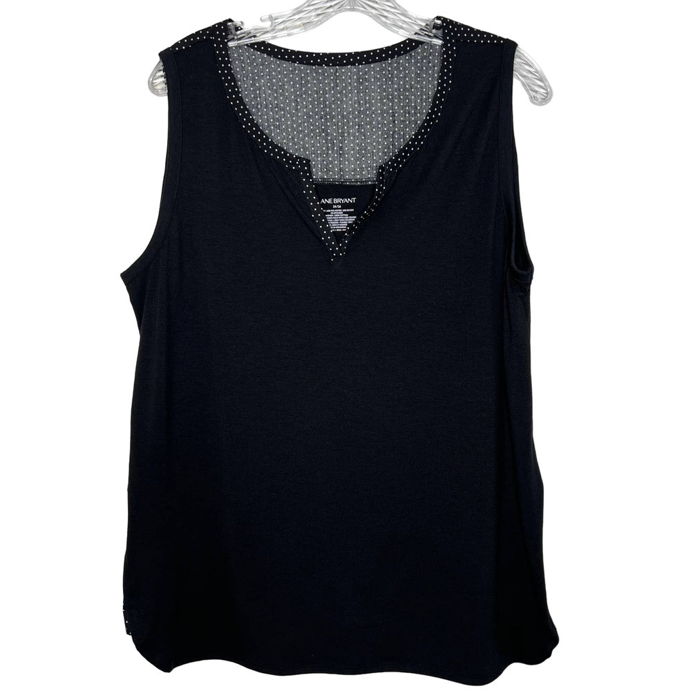 NWT Lane Bryant Women's Top V-Neckline Sleeveless Polka-Dot Print Size 14/16
